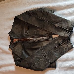Womens distressed moto jacket